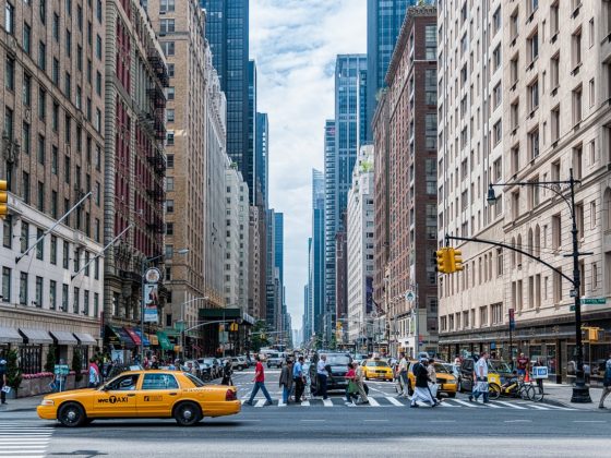 USA ohne Auto New York Straße Taxi Menschen