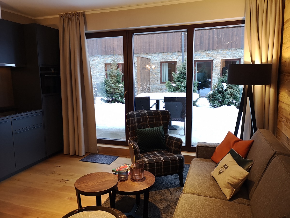 Wohnzimmer Apartment PURE Resort Warth am Arlberg