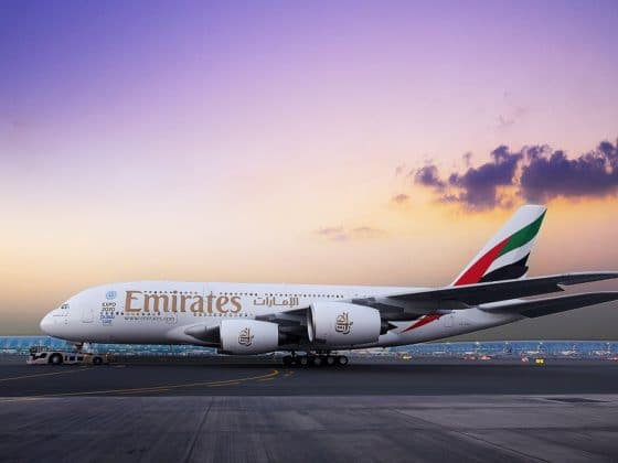 Emirates A380 zurueck in Wien