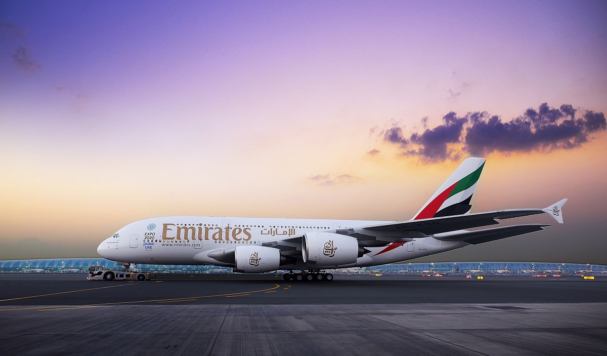 Emirates A380 zurueck in Wien