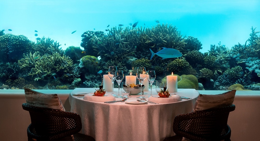 Dinner unter Wasser Huvafen Fushi