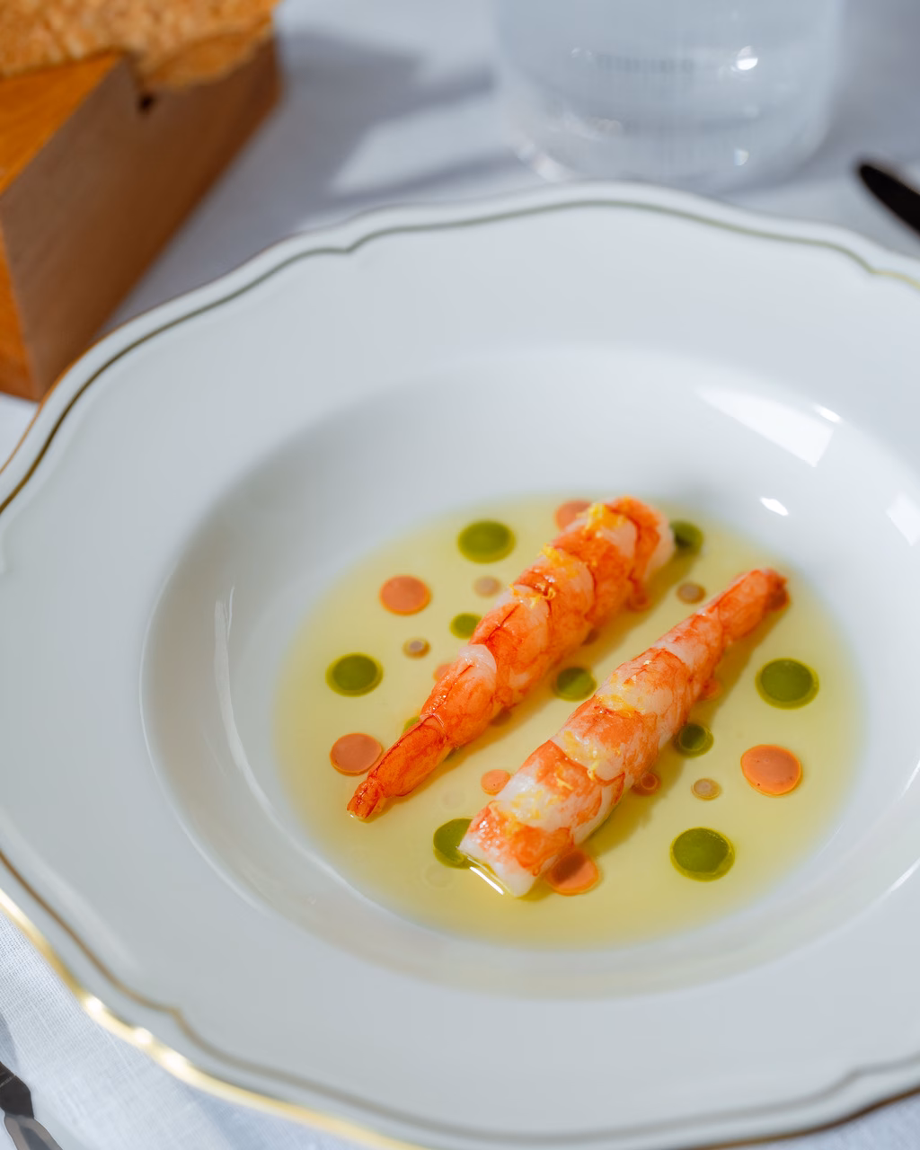 Aka ebi shrimp, pink pepper, parsley and lemon, Niko Romito in Bali