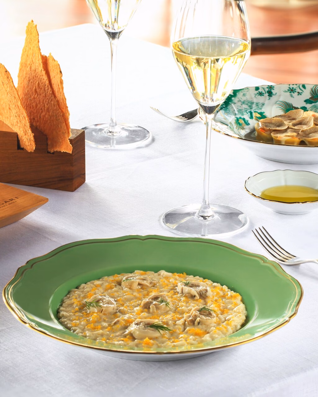 Risotto with oyster, lemon and red mullet roe