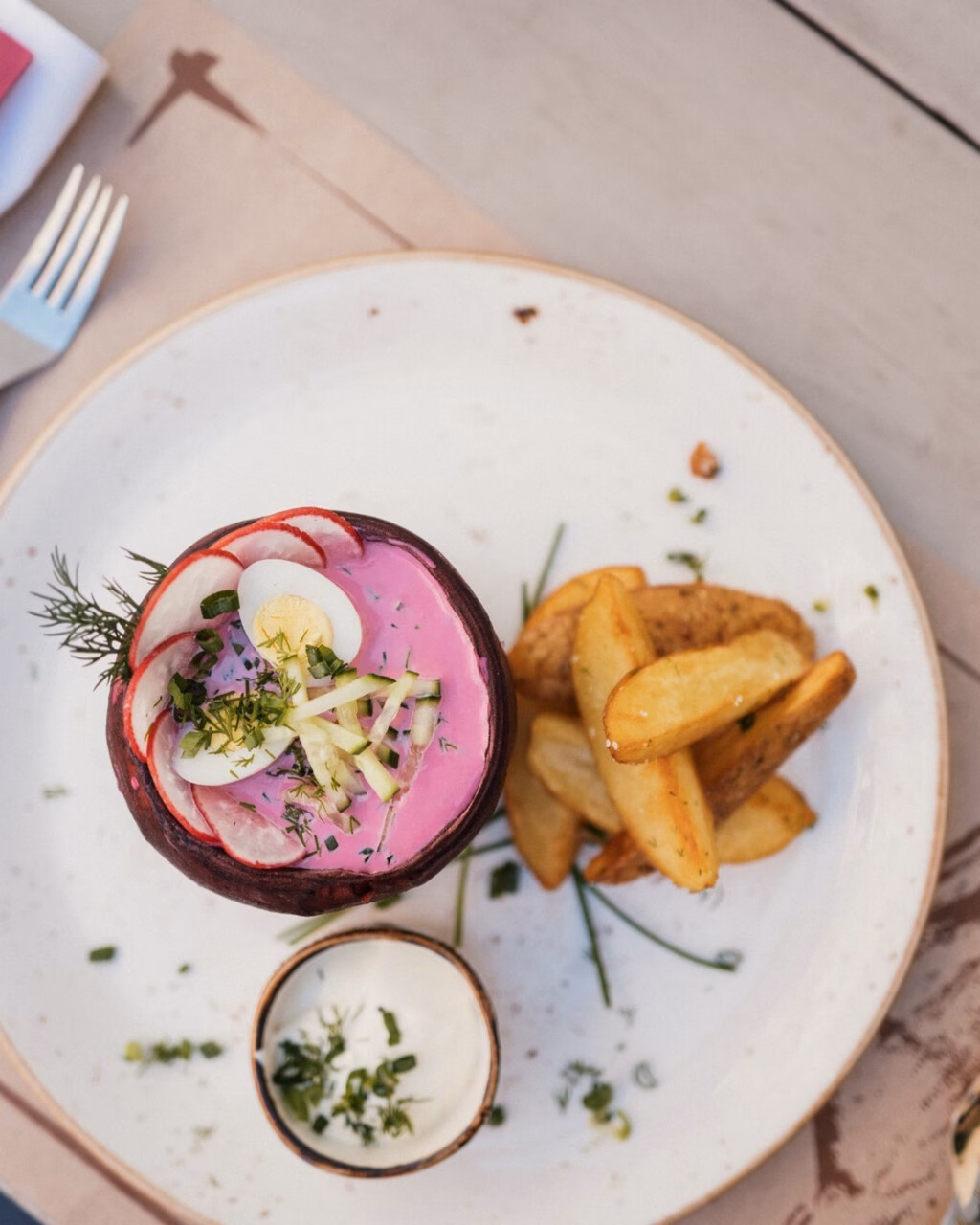 Traditionelle Pinke Suppe Litauen