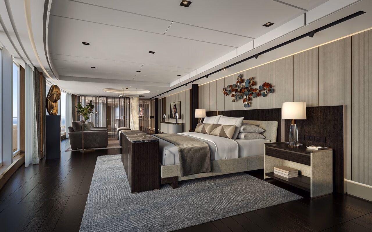 Schlafzimmer, Größte Kreuzfahrtkabine der Welt