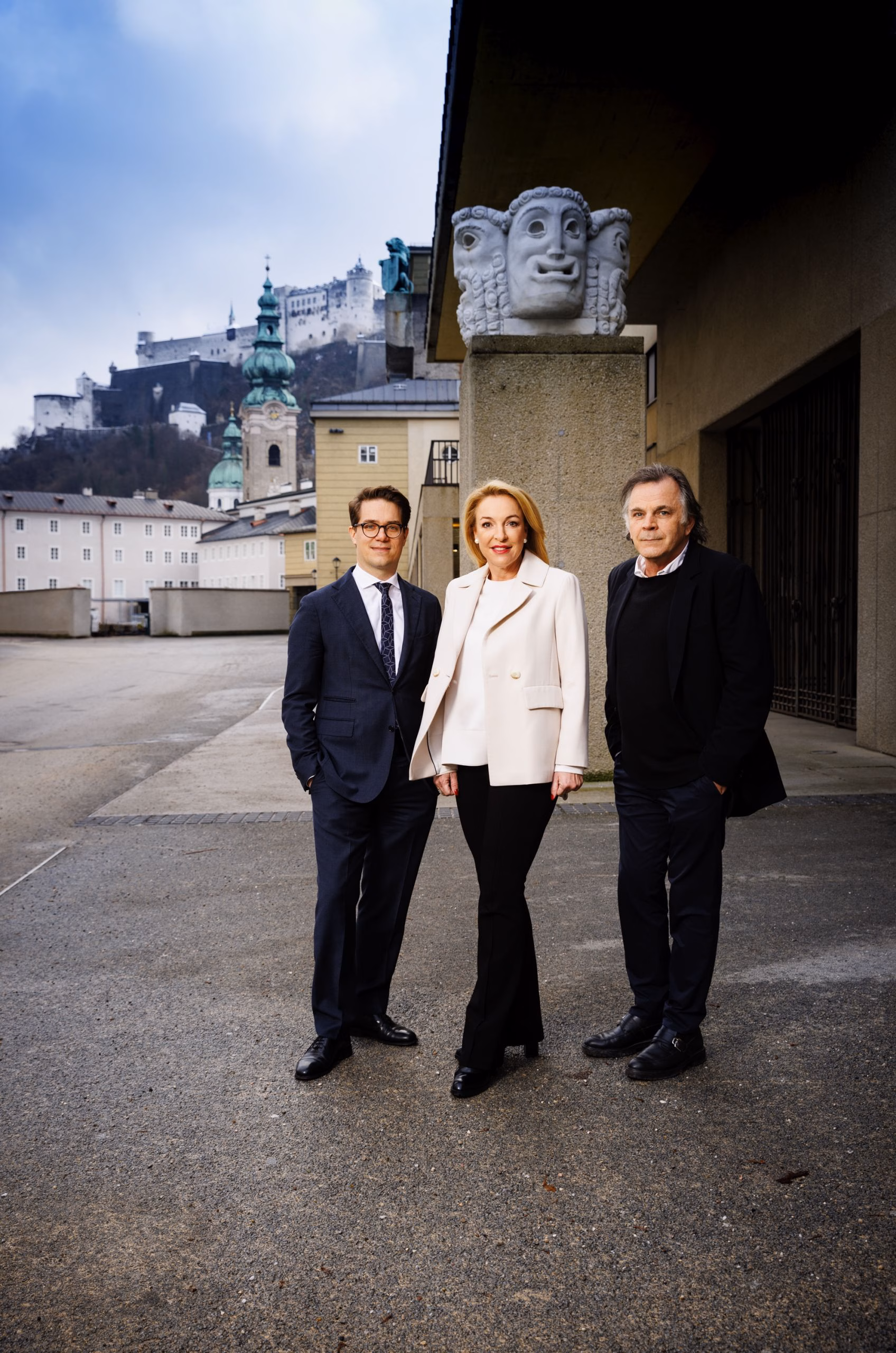 Lukas Crepaz (Kaufmännischer Direktor), Kristina Hammer (Festspielpräsidentin), Markus Hinterhäuser (Intendant), © Peter Rigaud