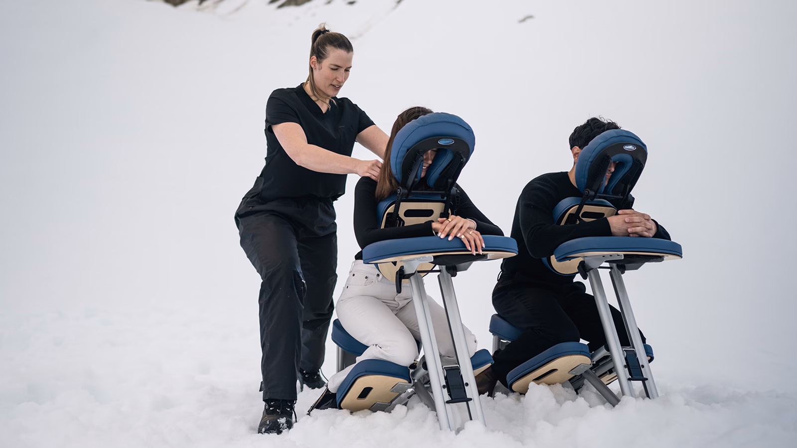 Massage am Gletscher