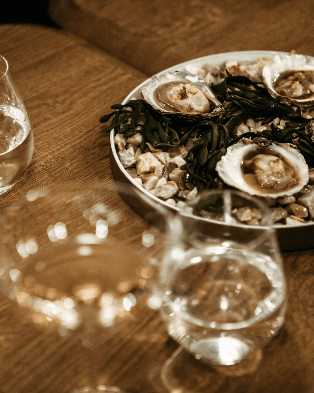 Champagne and oysters New Year's Eve